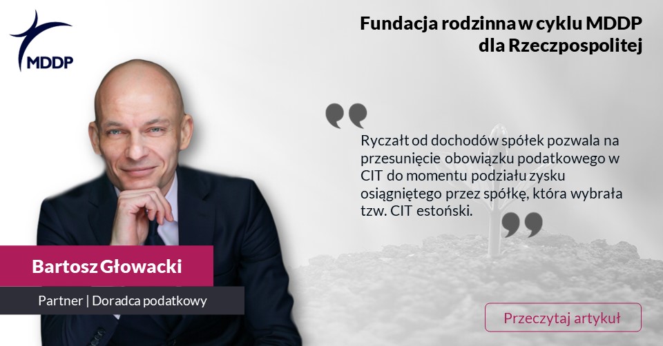 Dla Kogo Fundacja Rodzinna, Estoński CIT I Polska Spółka Holdingowa | MDDP