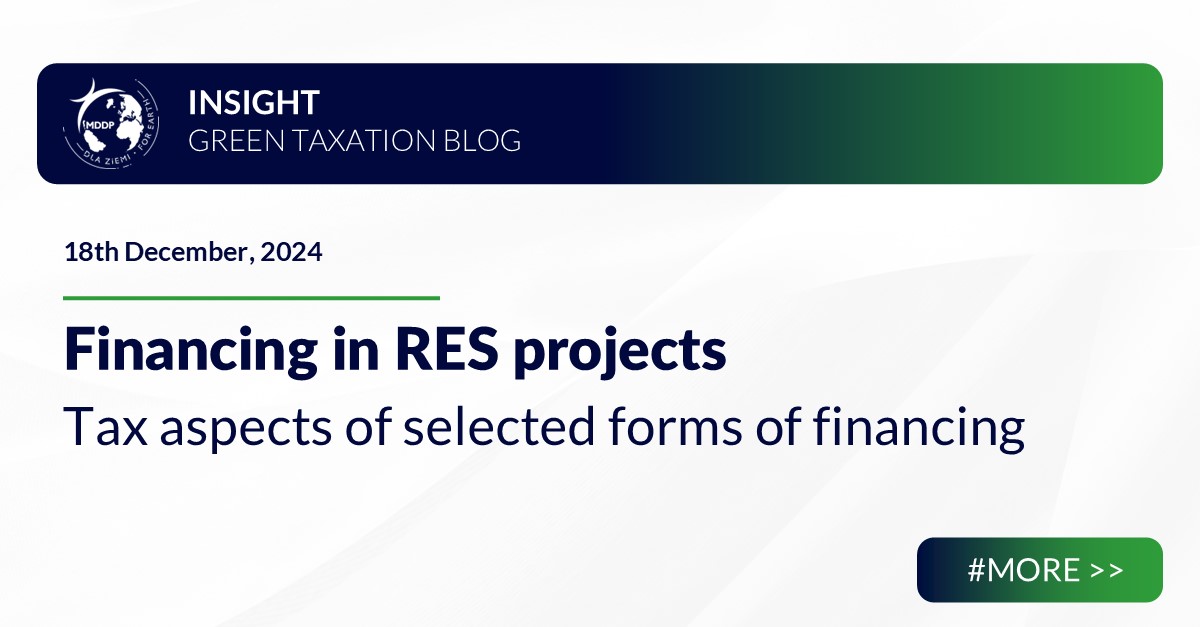 Financing in renewable energy projects – tax aspects